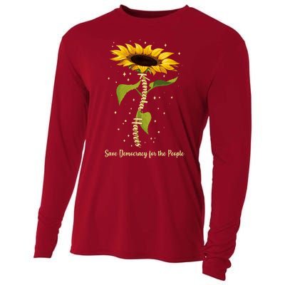 Kamala Harris Save Democracy For The People Sunflower Cooling Performance Long Sleeve Crew