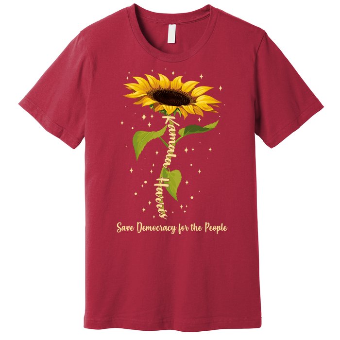 Kamala Harris Save Democracy For The People Sunflower Premium T-Shirt