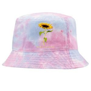 Kamala Harris Save Democracy For The People Sunflower Tie-Dyed Bucket Hat