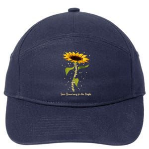 Kamala Harris Save Democracy For The People Sunflower 7-Panel Snapback Hat