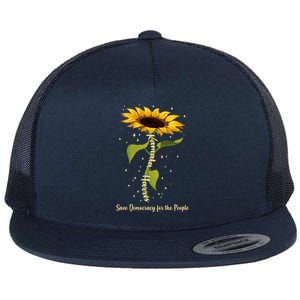 Kamala Harris Save Democracy For The People Sunflower Flat Bill Trucker Hat