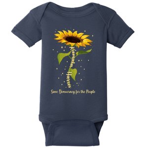 Kamala Harris Save Democracy For The People Sunflower Baby Bodysuit