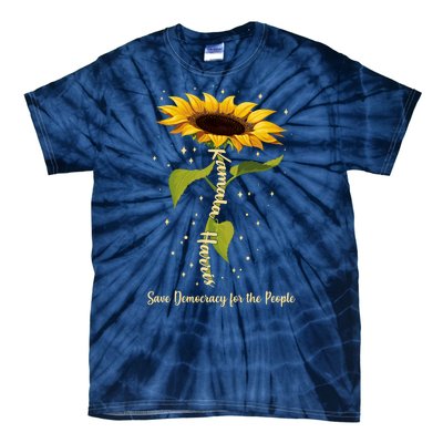 Kamala Harris Save Democracy For The People Sunflower Tie-Dye T-Shirt