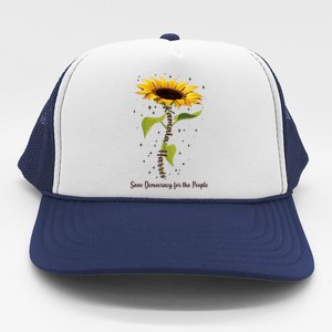 Kamala Harris Save Democracy For The People Sunflower Trucker Hat