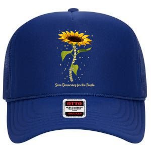 Kamala Harris Save Democracy For The People Sunflower High Crown Mesh Back Trucker Hat