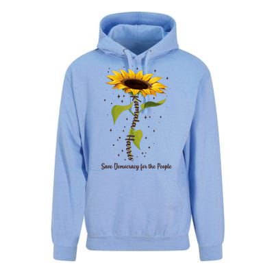 Kamala Harris Save Democracy For The People Sunflower Unisex Surf Hoodie