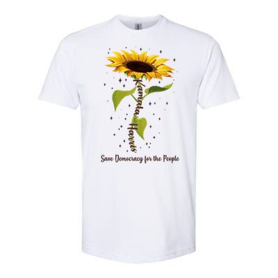 Kamala Harris Save Democracy For The People Sunflower Softstyle® CVC T-Shirt