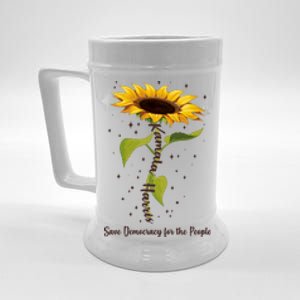 Kamala Harris Save Democracy For The People Sunflower Beer Stein