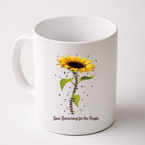 Kamala Harris Save Democracy For The People Sunflower Coffee Mug