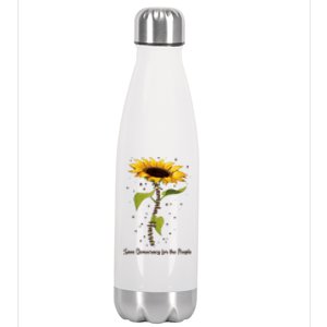 Kamala Harris Save Democracy For The People Sunflower Stainless Steel Insulated Water Bottle