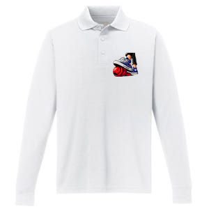 Kamala Harris Supporter There Glass Everywhere Performance Long Sleeve Polo