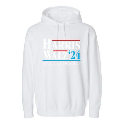 Kamala Harris Tim Walz Waltz 2024 Vice President Election Gift Garment-Dyed Fleece Hoodie