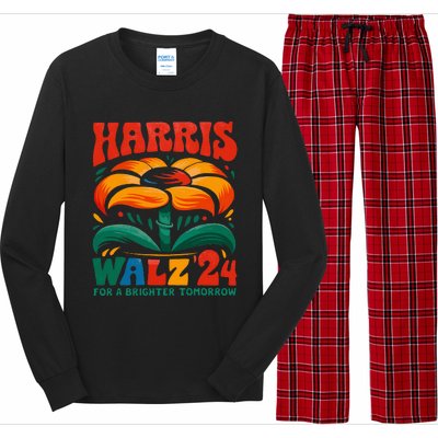 Kamala Harris Tim Walz 2024 Peace Lgbt Harris Walz Waltz Long Sleeve Pajama Set