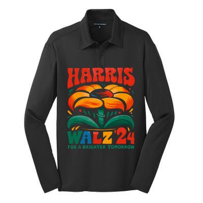 Kamala Harris Tim Walz 2024 Peace Lgbt Harris Walz Waltz Silk Touch Performance Long Sleeve Polo