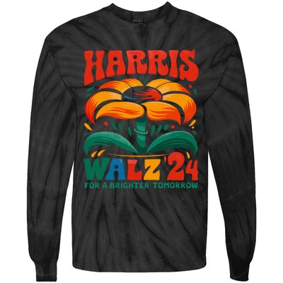 Kamala Harris Tim Walz 2024 Peace Lgbt Harris Walz Waltz Tie-Dye Long Sleeve Shirt