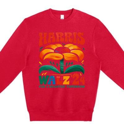 Kamala Harris Tim Walz 2024 Peace Lgbt Harris Walz Waltz Premium Crewneck Sweatshirt