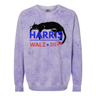 Kamala Harris Tim Walz Harris Waltz 2024 Harris Cat Colorblast Crewneck Sweatshirt