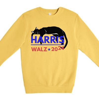 Kamala Harris Tim Walz Harris Waltz 2024 Harris Cat Premium Crewneck Sweatshirt