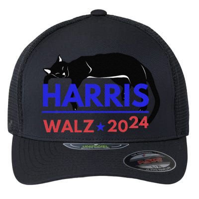 Kamala Harris Tim Walz Harris Waltz 2024 Harris Cat Flexfit Unipanel Trucker Cap