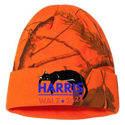 Kamala Harris Tim Walz Harris Waltz 2024 Harris Cat Kati Licensed 12" Camo Beanie