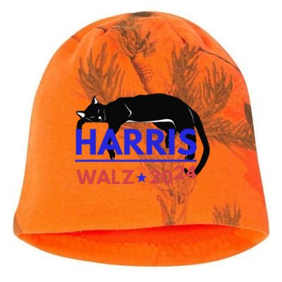 Kamala Harris Tim Walz Harris Waltz 2024 Harris Cat Kati - Camo Knit Beanie