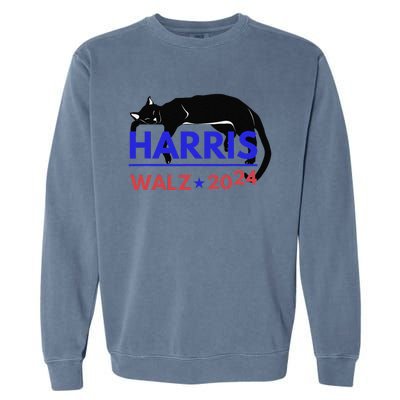 Kamala Harris Tim Walz Harris Waltz 2024 Harris Cat Garment-Dyed Sweatshirt