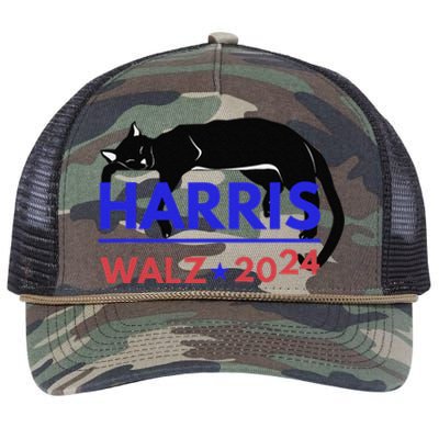 Kamala Harris Tim Walz Harris Waltz 2024 Harris Cat Retro Rope Trucker Hat Cap