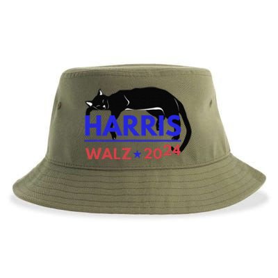 Kamala Harris Tim Walz Harris Waltz 2024 Harris Cat Sustainable Bucket Hat