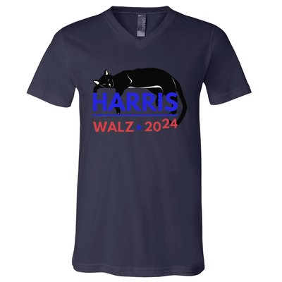 Kamala Harris Tim Walz Harris Waltz 2024 Harris Cat V-Neck T-Shirt