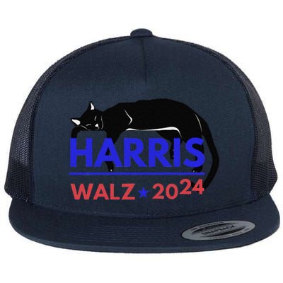 Kamala Harris Tim Walz Harris Waltz 2024 Harris Cat Flat Bill Trucker Hat