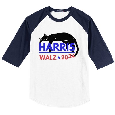 Kamala Harris Tim Walz Harris Waltz 2024 Harris Cat Baseball Sleeve Shirt