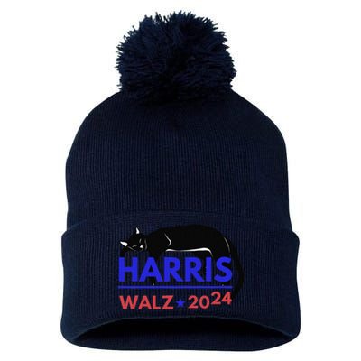 Kamala Harris Tim Walz Harris Waltz 2024 Harris Cat Pom Pom 12in Knit Beanie