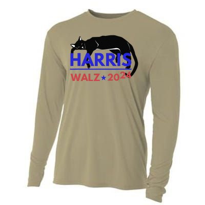 Kamala Harris Tim Walz Harris Waltz 2024 Harris Cat Cooling Performance Long Sleeve Crew