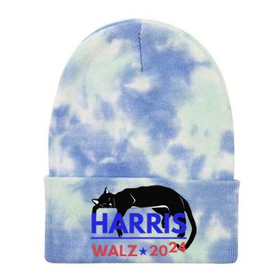 Kamala Harris Tim Walz Harris Waltz 2024 Harris Cat Tie Dye 12in Knit Beanie