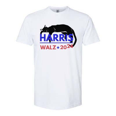 Kamala Harris Tim Walz Harris Waltz 2024 Harris Cat Softstyle CVC T-Shirt