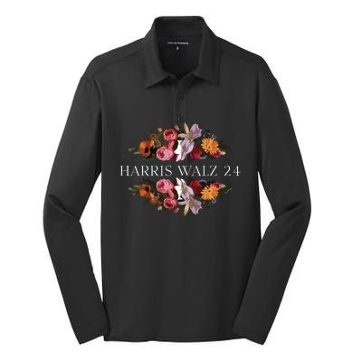 Kamala Harris Tim Walz 24 Silk Touch Performance Long Sleeve Polo