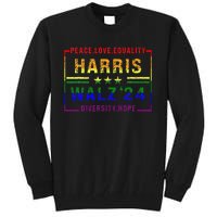 Kamala Harris Tim Walz 2024 Peace Lgbt Harris Walz Waltz Tall Sweatshirt