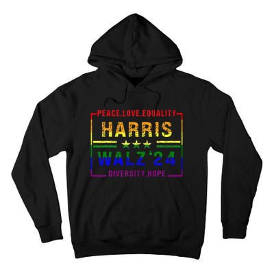 Kamala Harris Tim Walz 2024 Peace Lgbt Harris Walz Waltz Tall Hoodie