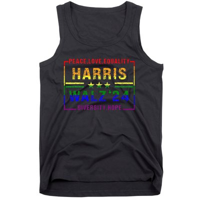 Kamala Harris Tim Walz 2024 Peace Lgbt Harris Walz Waltz Tank Top