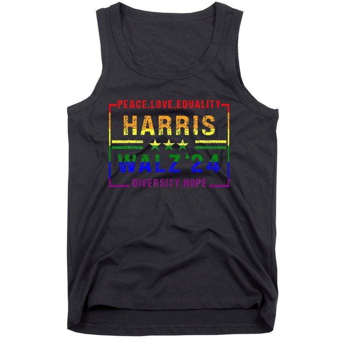 Kamala Harris Tim Walz 2024 Peace Lgbt Harris Walz Waltz Tank Top