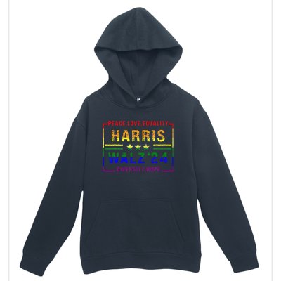 Kamala Harris Tim Walz 2024 Peace Lgbt Harris Walz Waltz Urban Pullover Hoodie