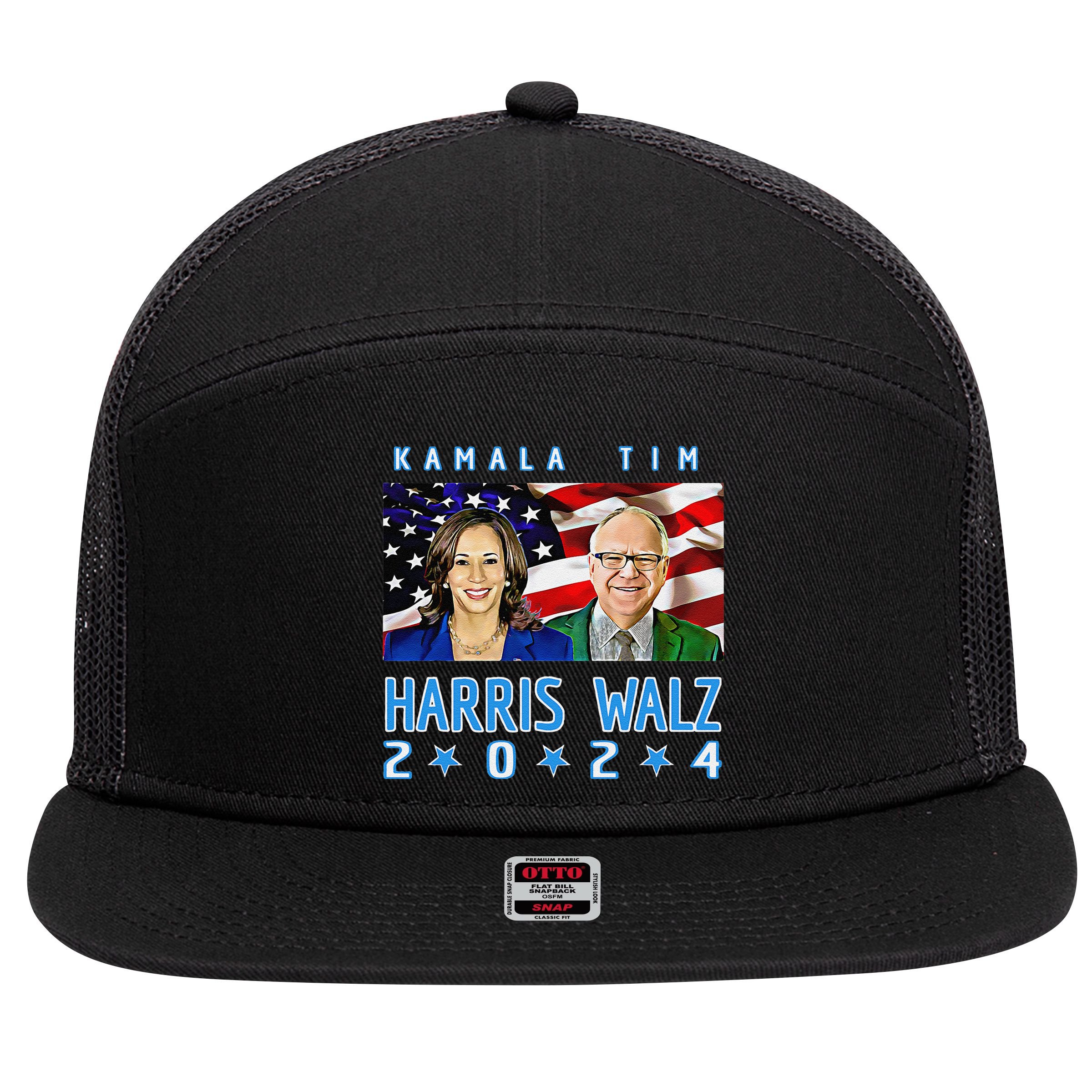Kamala Harris Tim Walz The 2024 Democratic Party Nov 5 Win 7 Panel Mesh Trucker Snapback Hat