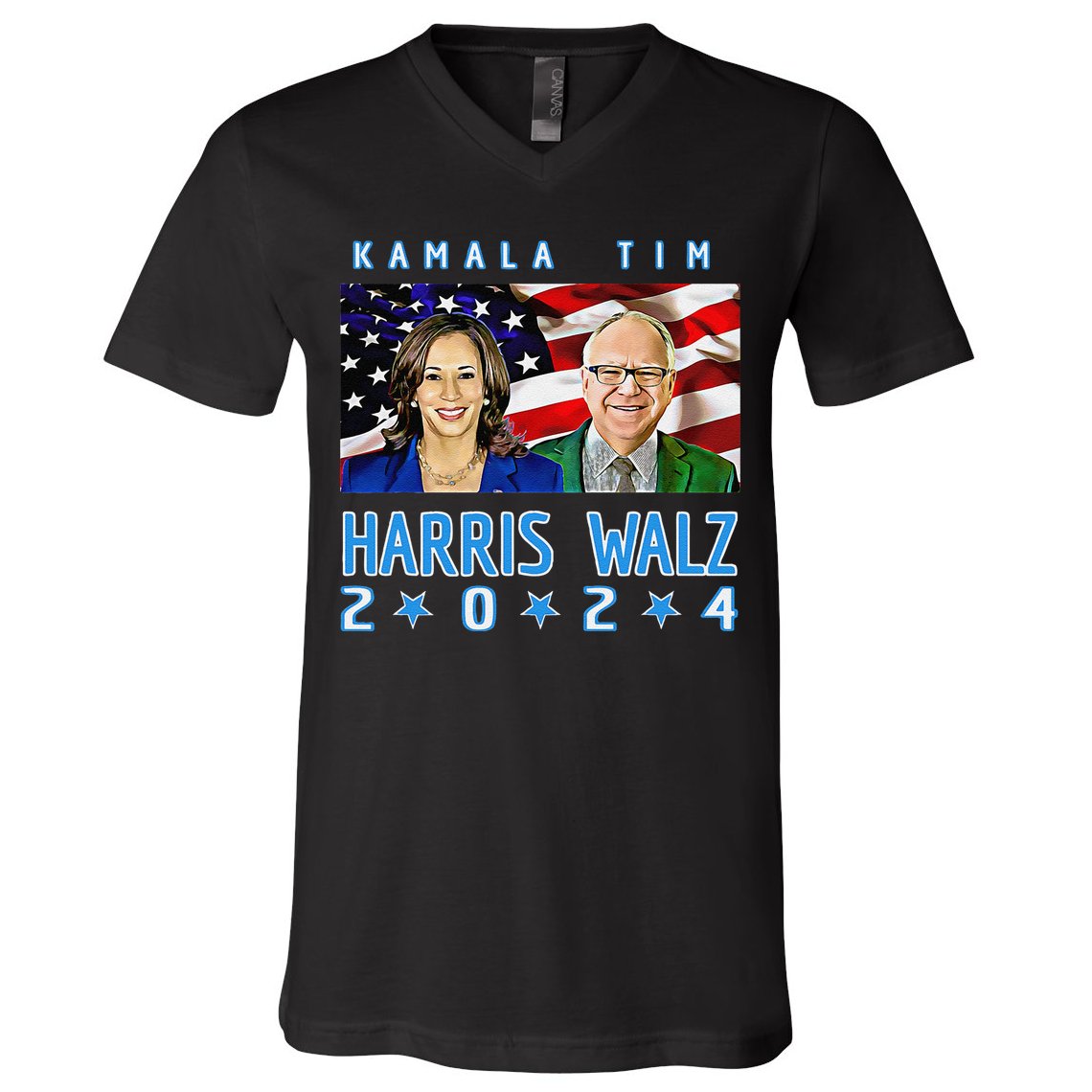 Kamala Harris Tim Walz The 2024 Democratic Party Nov 5 Win V-Neck T-Shirt