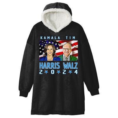 Kamala Harris Tim Walz The 2024 Democratic Party Nov 5 Win Hooded Wearable Blanket