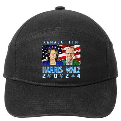 Kamala Harris Tim Walz The 2024 Democratic Party Nov 5 Win 7-Panel Snapback Hat