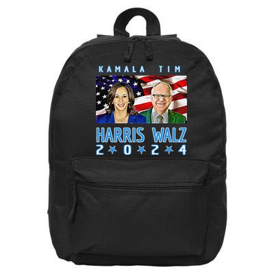 Kamala Harris Tim Walz The 2024 Democratic Party Nov 5 Win 16 in Basic Backpack