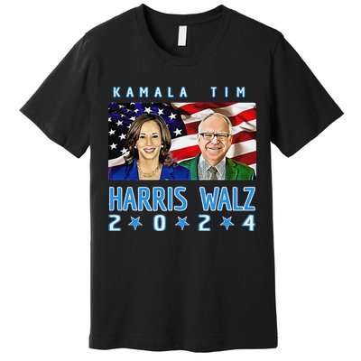 Kamala Harris Tim Walz The 2024 Democratic Party Nov 5 Win Premium T-Shirt