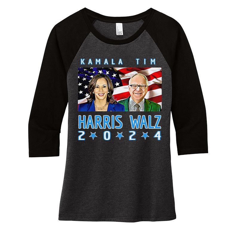 Kamala Harris Tim Walz The 2024 Democratic Party Nov 5 Win Women's Tri-Blend 3/4-Sleeve Raglan Shirt