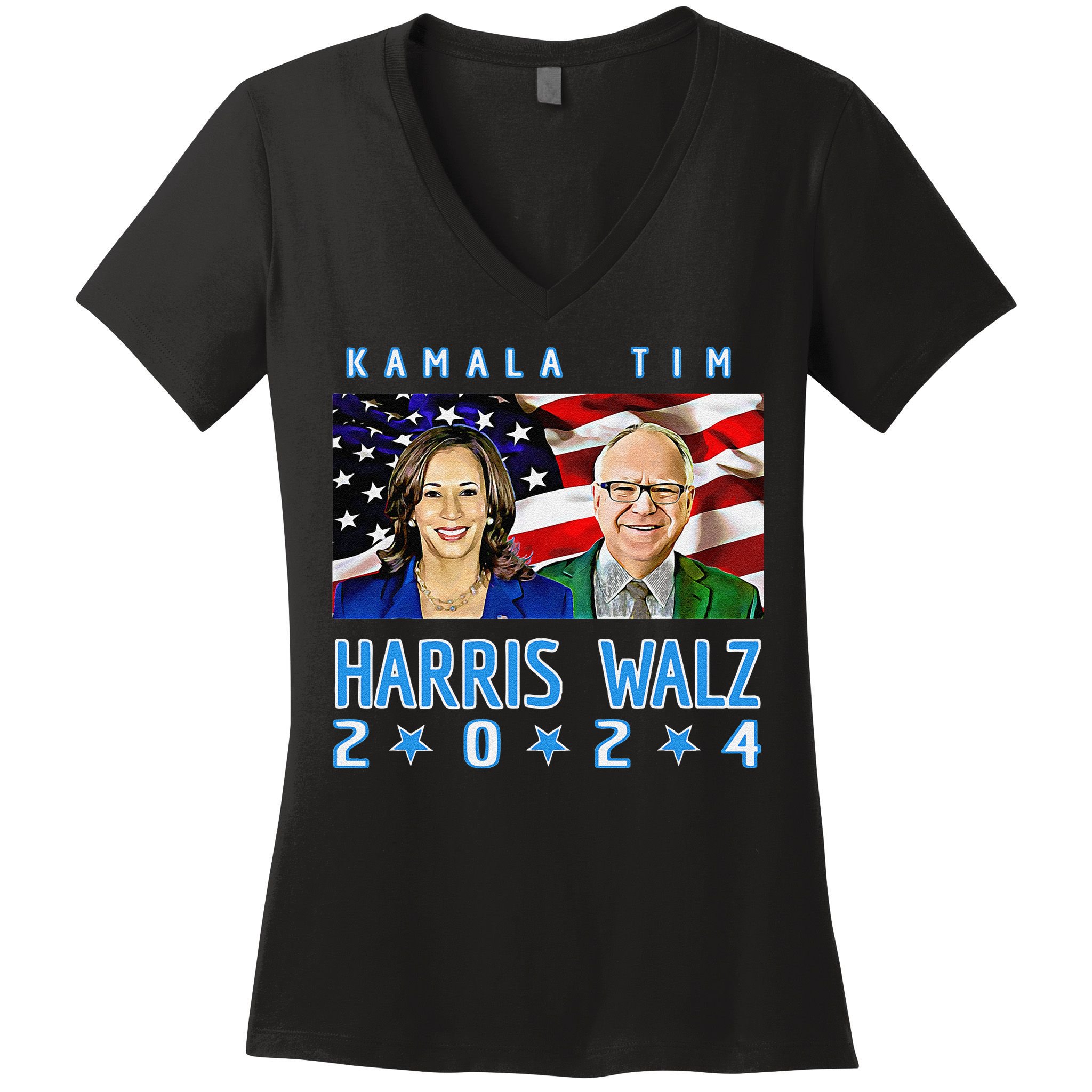 Kamala Harris Tim Walz The 2024 Democratic Party Nov 5 Win Women's V-Neck T-Shirt