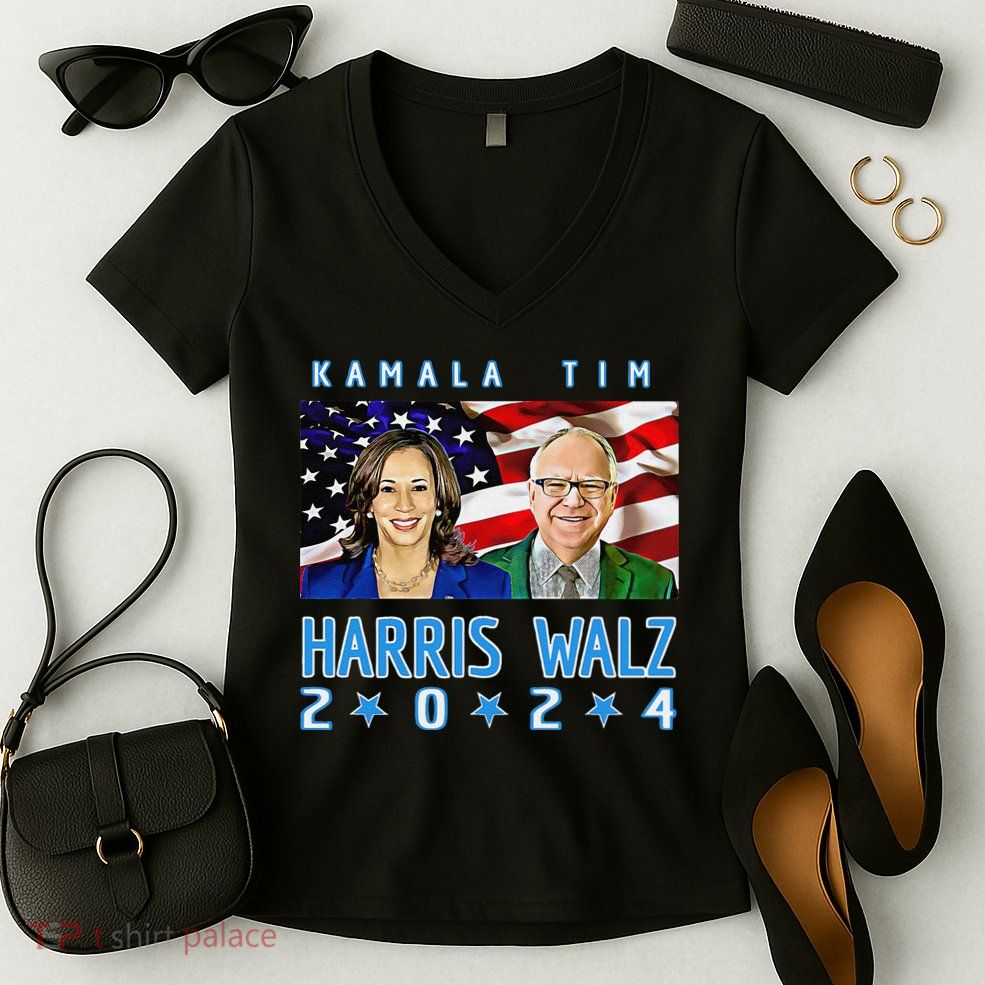 Kamala Harris Tim Walz The 2024 Democratic Party Nov 5 Win Women's V-Neck T-Shirt